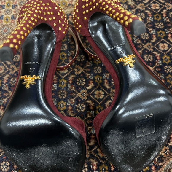 Prada Burgundy Sandals - Picture 6 of 7